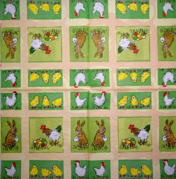 184 Hasen: unnatürlich - 3-lagig - 35x35 cm